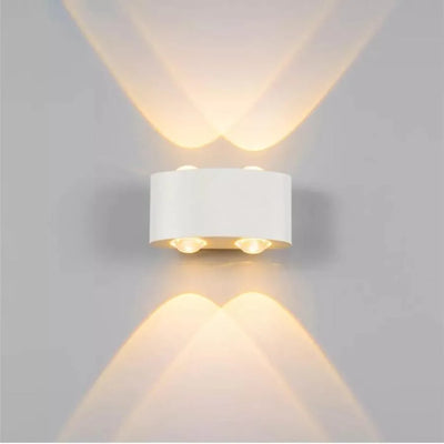 Venkovní a vnitřní nástěnné LED světlo Fantas, 4 zdroje x 1W, IP65, metalíza, bílá, 3000K