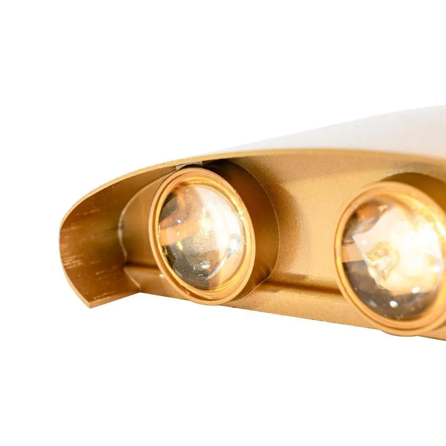 Venkovní a vnitřní nástěnné LED světlo Fantas, 6 zdrojů x 1W, IP65, metalíza, zlatá, 3000K Venkovní nástěnná světla Výchozí název Alessandro Design