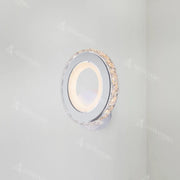 Borandis LED nástěnné svítidlo 16W, bílé s chromem, akrylem a krystalem, studené/teplé/neutrální světlo Vnitřní nástěnná svítidla Výchozí název Alessandro Design