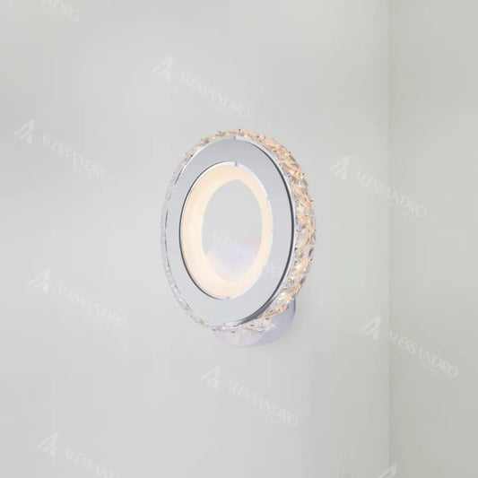 Borandis LED nástěnné svítidlo 16W, bílé s chromem, akrylem a krystalem, studené/teplé/neutrální světlo Vnitřní nástěnná svítidla Výchozí název Alessandro Design