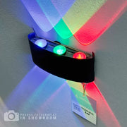 Fantas RGB vnitřní/venkovní nástěnné LED svítidlo, 6 zdrojů x 1W, IP65, černá, 3000K