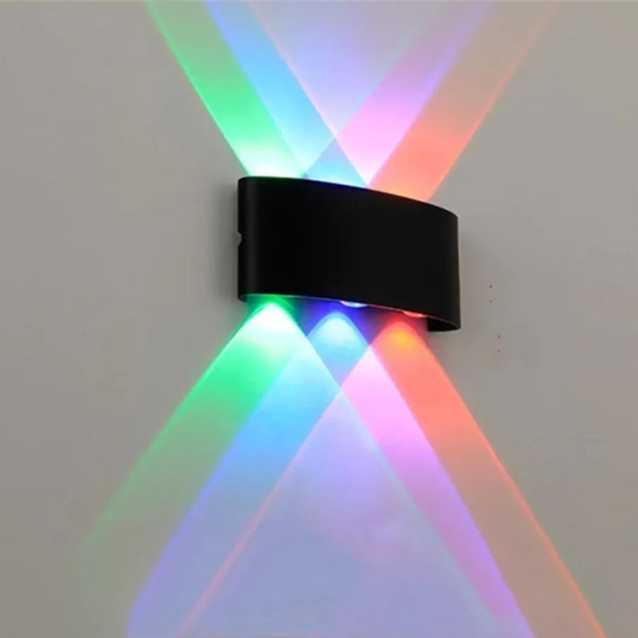 Fantas RGB vnitřní/venkovní nástěnné LED svítidlo, 6 zdrojů x 1W, IP65, černá, 3000K
