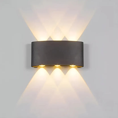 Venkovní a vnitřní nástěnná LED lampa Fantas, 6 zdrojů x 1W, IP65, kovová, černá, 3000K Venkovní nástěnná svítidla Výchozí název Alessandro Design