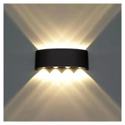 Venkovní a vnitřní nástěnná LED lampa Fantas, 8 zdrojů x 1W, IP65, kovová, černá, 3000K Venkovní nástěnná svítidla Výchozí název Alessandro Design