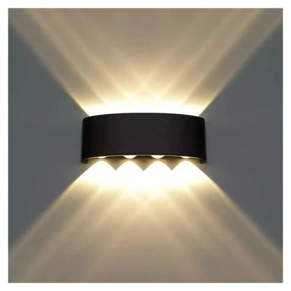 Venkovní a vnitřní nástěnná LED lampa Fantas, 8 zdrojů x 1W, IP65, kovová, černá, 3000K Venkovní nástěnná svítidla Výchozí název Alessandro Design