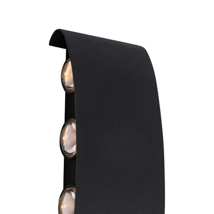 Venkovní a vnitřní nástěnná LED lampa Fantas, 8 zdrojů x 1W, IP65, kovová, černá, 3000K Venkovní nástěnná svítidla Výchozí název Alessandro Design