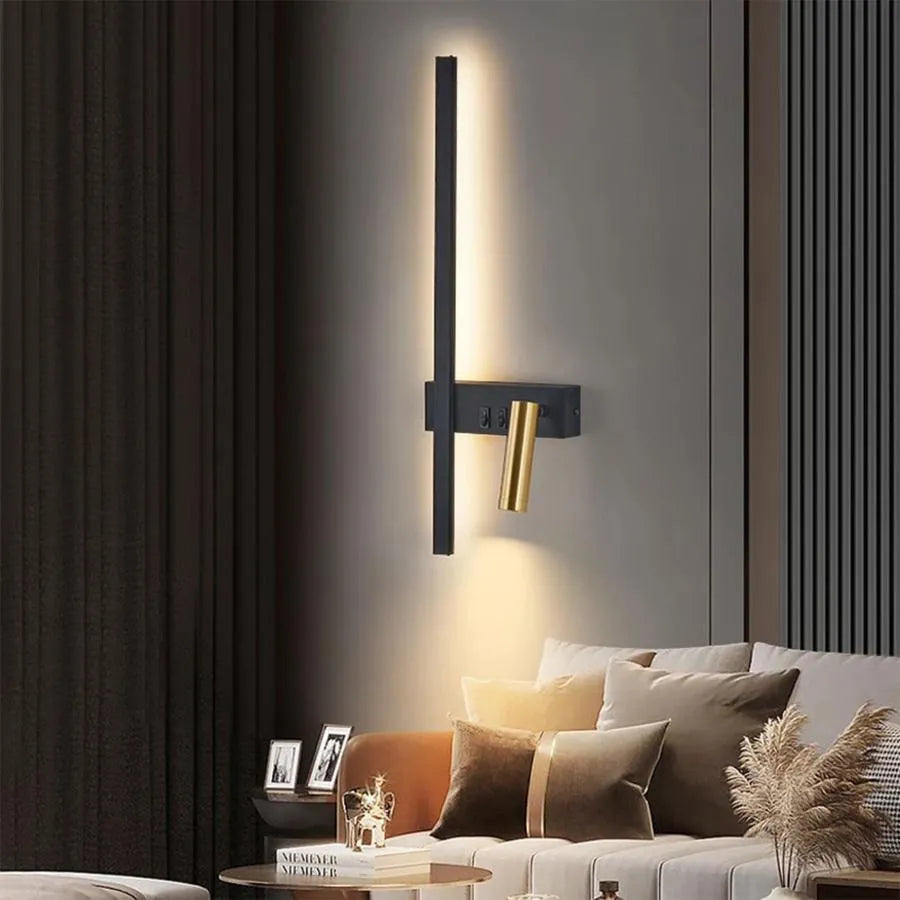 LED Glory 9W černé zlato nástěnné světlo Venkovní nástěnná světla Výchozí název Alessandro Design