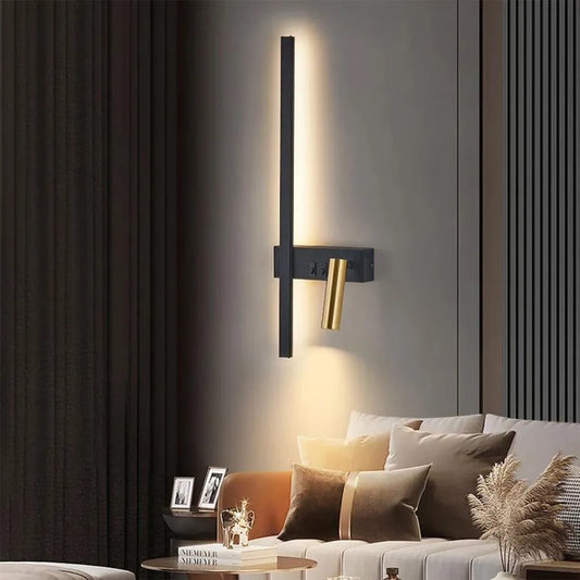 LED Glory 9W černé zlato nástěnné světlo Venkovní nástěnná světla Výchozí název Alessandro Design