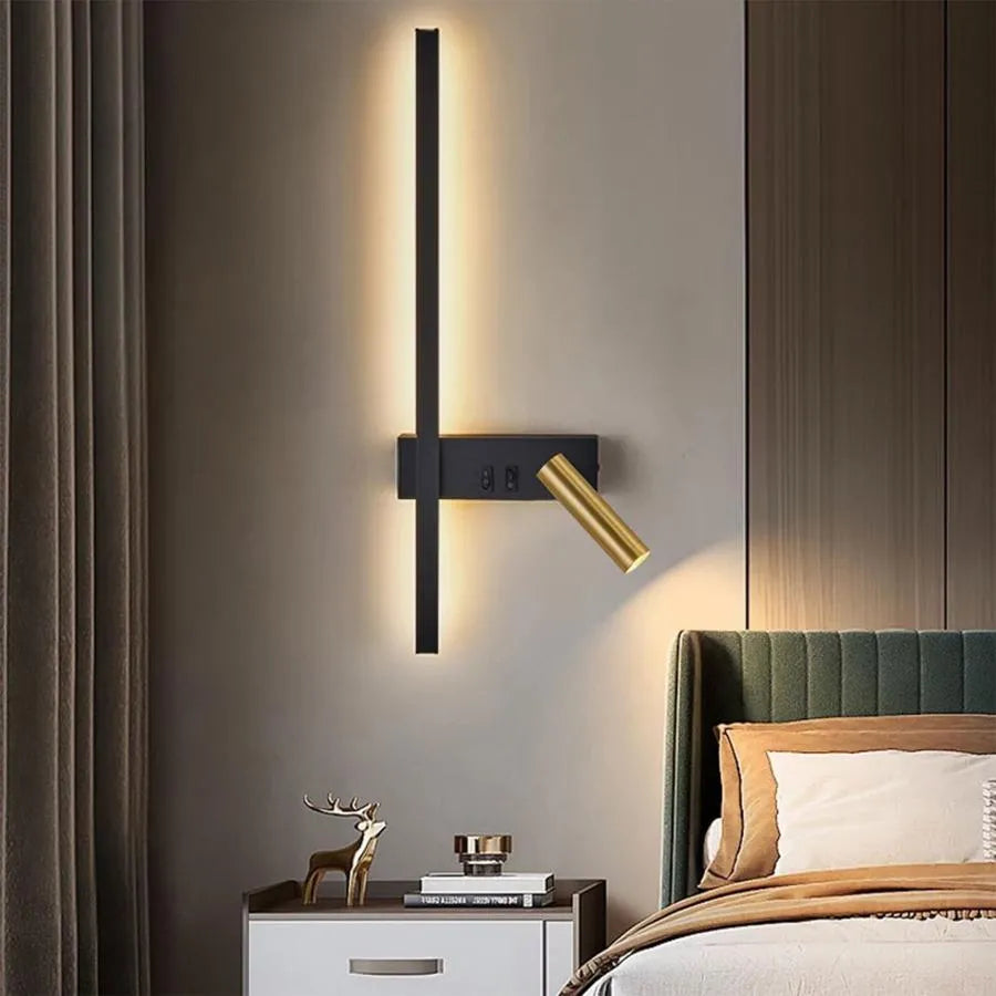 LED Glory 9W černé zlato nástěnné světlo Venkovní nástěnná světla Výchozí název Alessandro Design