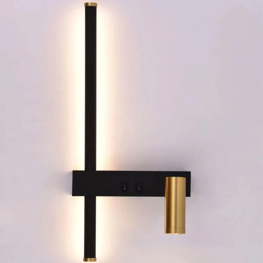 LED Glory 9W černé zlato nástěnné světlo Venkovní nástěnná světla Výchozí název Alessandro Design