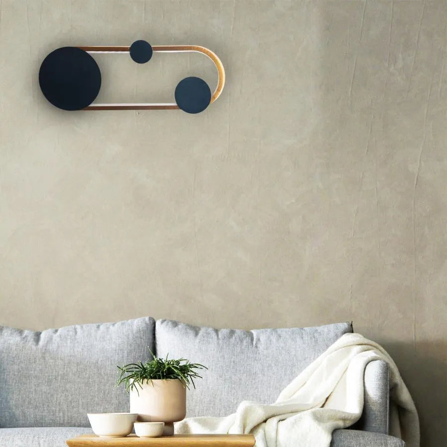 Gruvix LED nástěnné svítidlo, 26W, zlaté s černou, studené/teplé/neutrální světlo Vnitřní nástěnná svítidla Výchozí název Alessandro Design