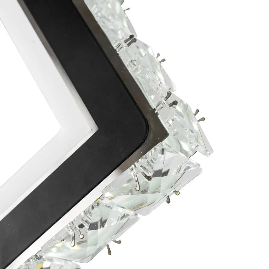 TERRANO LED nástěnné svítidlo s krystaly, čtvercové, 24W, studené/teplé/neutrální světlo, černá a nerezová vnitřní nástěnná svítidla Výchozí název Alessandro Design