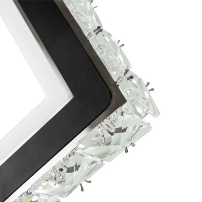 TERRANO LED nástěnné svítidlo s krystaly, čtvercové, 24W, studené/teplé/neutrální světlo, černá a nerezová vnitřní nástěnná svítidla Výchozí název Alessandro Design