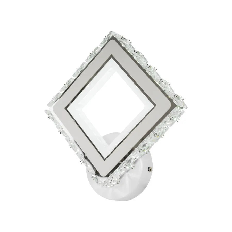 TERRANO LED nástěnné svítidlo s krystaly, čtvercové, 24W, studené/teplé/neutrální světlo, bílá a nerezová vnitřní nástěnná svítidla Výchozí název Alessandro Design