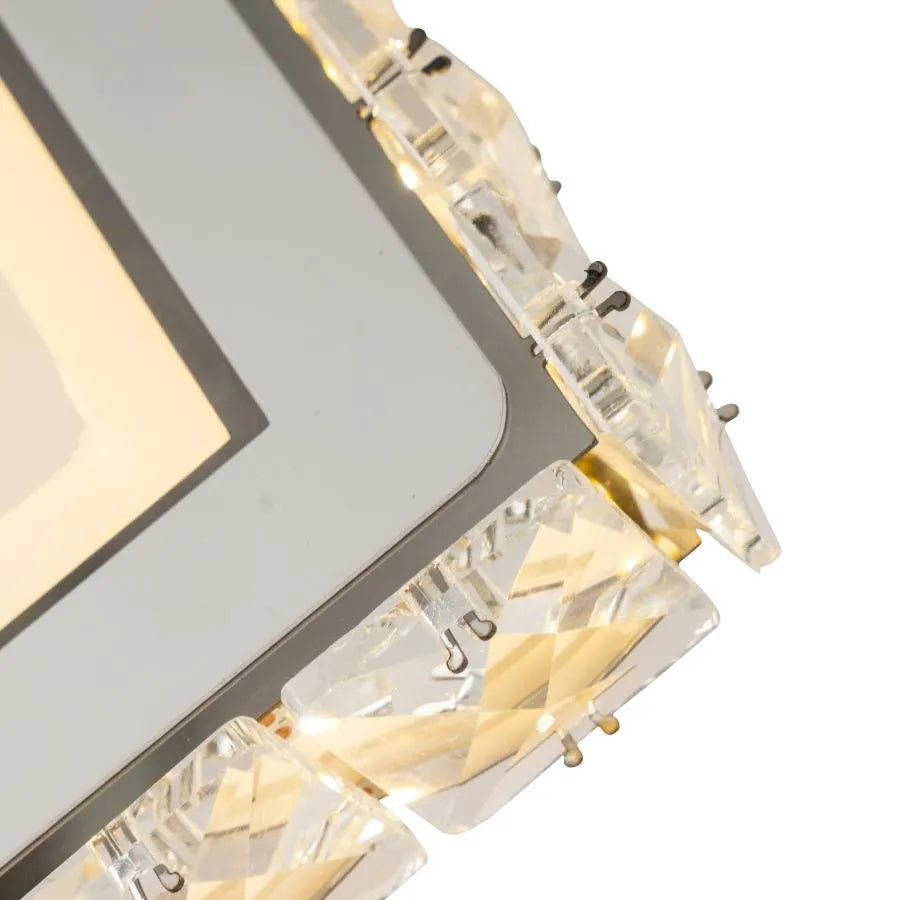 TERRANO LED nástěnné svítidlo s krystaly, čtvercové, 24W, studené/teplé/neutrální světlo, bílá a nerezová vnitřní nástěnná svítidla Výchozí název Alessandro Design