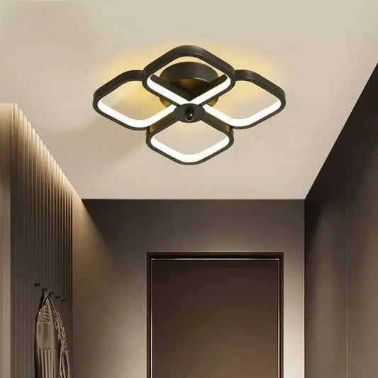 LED lustr VERTEX Tesser 34W, 4 čtverce, studené/teplé/neutrální světlo, černé LED lustry Výchozí název Alessandro Design