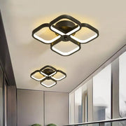 LED lustr VERTEX Tesser 34W, 4 čtverce, studené/teplé/neutrální světlo, černé LED lustry Výchozí název Alessandro Design