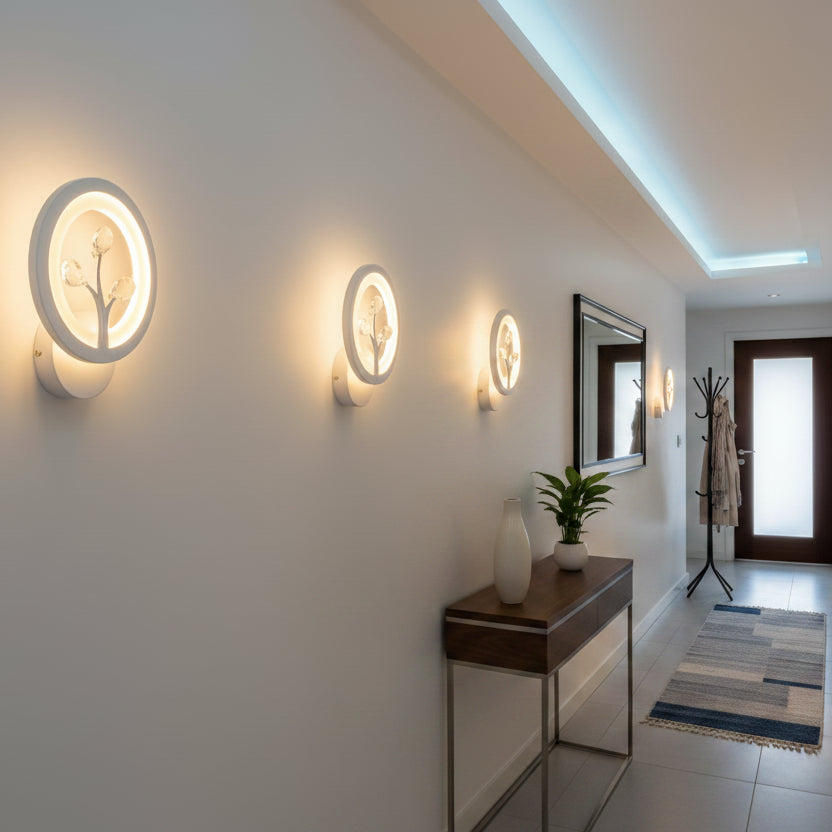 DAISY LED nástěnné svítidlo, 14W, studené/teplé/neutrální světlo, bílé s Crystal Vnitřní nástěnná svítidla Výchozí název Alessandro Design