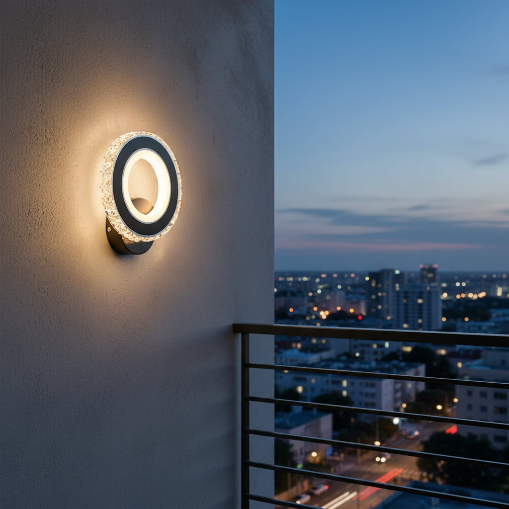 NOVA Rotonda LED nástěnné svítidlo, 16W, černá a nerezová ocel, teplé/chladné/neutrální světlo Vnitřní nástěnná svítidla Výchozí název Alessandro Design