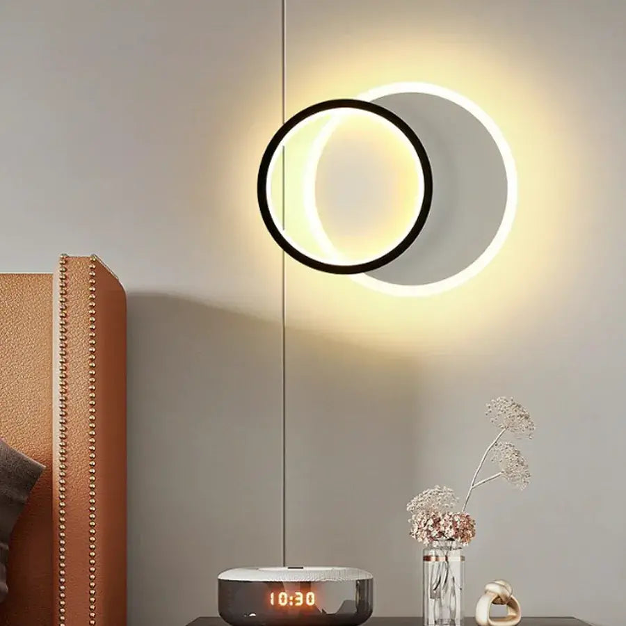 SMALON LED nástěnné svítidlo 26W, 2 kruhy, studené/teplé/neutrální světlo, černá bílá LED lustr Výchozí název Alessandro Design