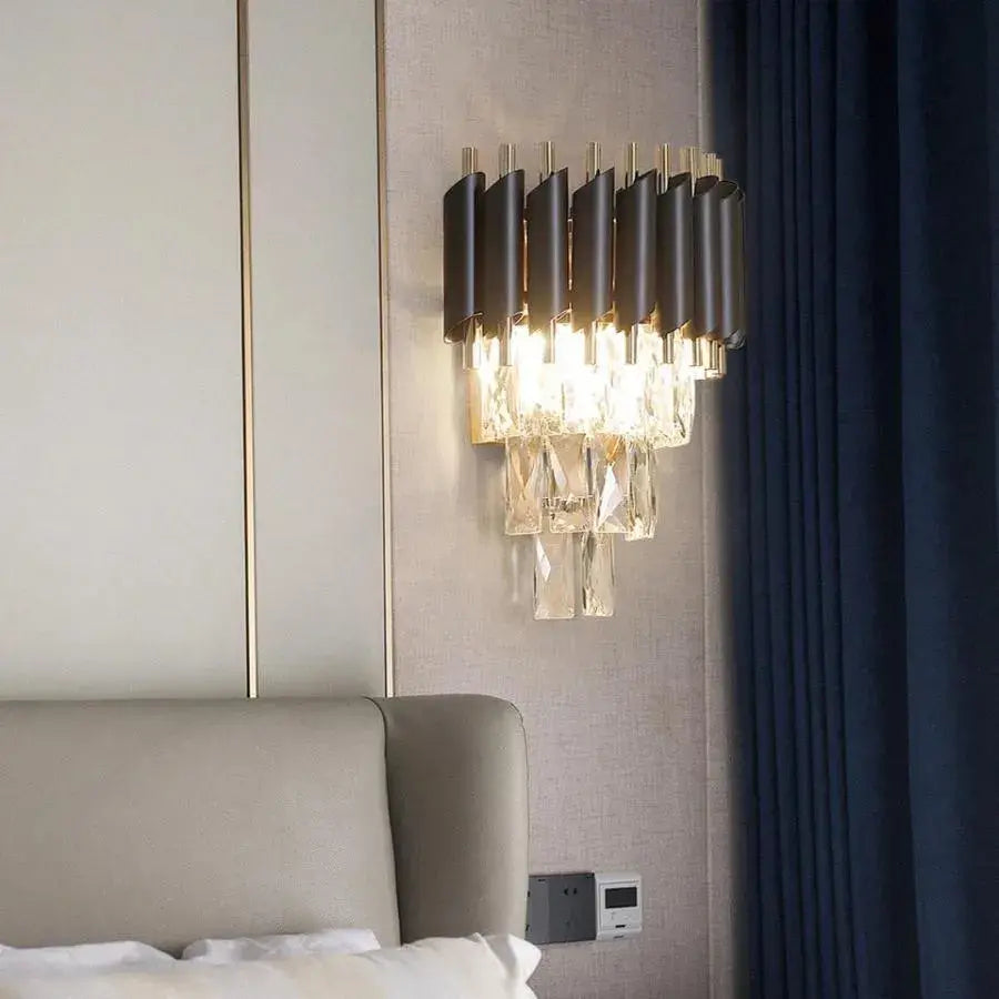Křišťálové lustrové světlo VERSAILLES Piccolo, 2xE14, černá vnitřní nástěnná svítidla Výchozí název Alessandro Design