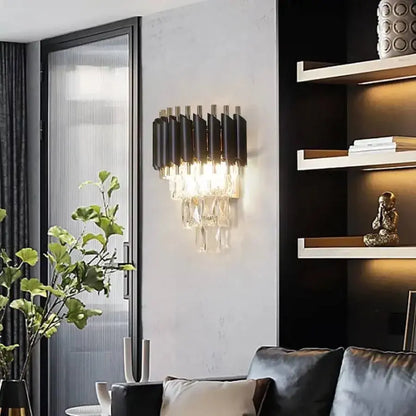 Křišťálové lustrové světlo VERSAILLES Piccolo, 2xE14, černá vnitřní nástěnná svítidla Výchozí název Alessandro Design