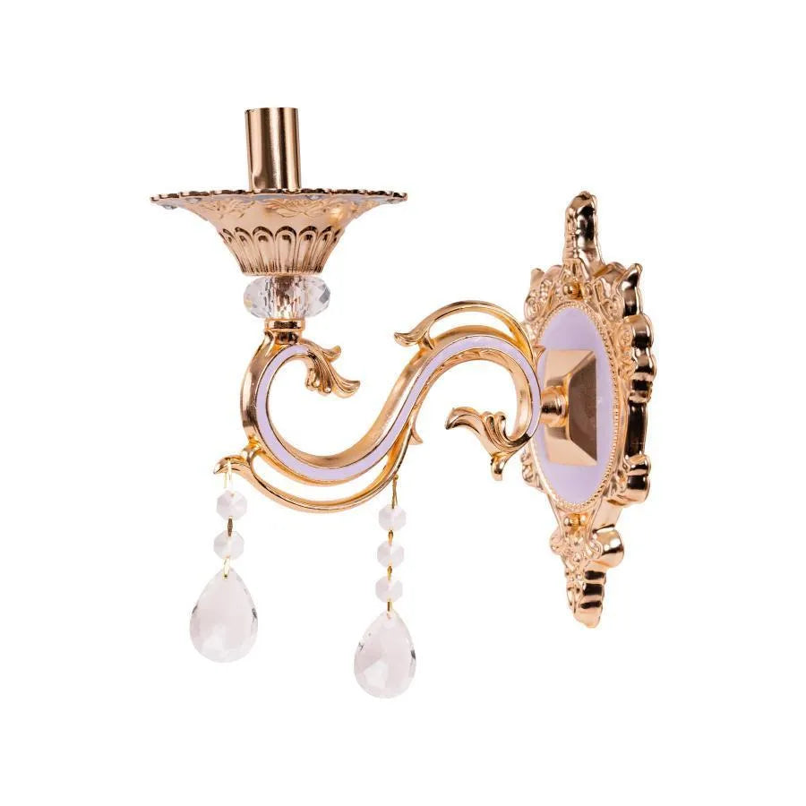 Nástěnná lampa Nicholas, 1xE14, Lilac se zlatem, kovem a křišťálem Vnitřní nástěnná svítidla Výchozí název Alessandro Design