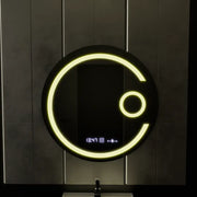 LED kulaté zrcadlo, 60 cm, Visio MotionGlow Marcello, systém odmlžování, hodiny a teploměr, kosmetická lupa, stmívatelná zrcátka Marcello Výchozí název Alessandro Design