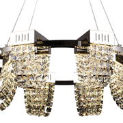 Candelabru Cristal LED 24W, STRATUS Regalis, Diametru 80cm, Crom Lucios, Inaltime Reglabila, Lumina Calda Neutra Rece 3000K/4000K/6000K, Metal si Cristal Candelabre Cristal Default Title Alessandro Design