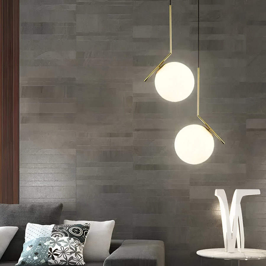 Lustr LOFT Haven, 1x E27, zlatá bílá, kov, nastavitelná výška, moderní moderní lustry Výchozí název Alessandro Design