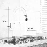 Kuchyňská baterie s výsuvnou sprchou, sanitární mosaz, bílá, CF/1035/A Kuchyňské baterie Výchozí název Alessandro Design