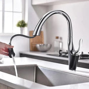 Kuchyňská baterie s výsuvnou sprchou, sanitární mosaz, chrom, W058 Kuchyňské baterie Výchozí název Alessandro Design