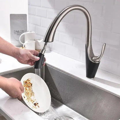 Kuchyňská baterie s výsuvnou sprchou, sanitární mosaz, chrom, W058 Kuchyňské baterie Výchozí název Alessandro Design