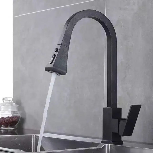 Kuchyňská baterie s výsuvnou sprchou, sanitární mosaz, černá, OD/2040 Kuchyňské baterie Výchozí název Alessandro Design