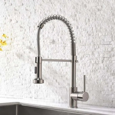 Kuchyňská baterie s výsuvnou sprchou, nerezová ocel a chromová mosaz, YD/101