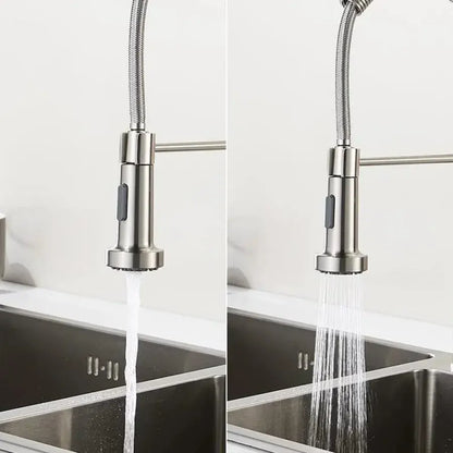 Kuchyňská baterie s výsuvnou sprchou, nerezová ocel a chromová mosaz, YD/101 Kuchyňské baterie Výchozí název Alessandro Design