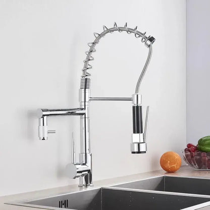 Kuchyňská baterie s výsuvnou sprchou, nerezová ocel a chromová mosaz, YD/201 Kuchyňské baterie Výchozí název Alessandro Design