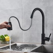 Kuchyňská baterie s výsuvnou sprchou, SUS304 Nerezová ocel, Černá, HS003 Kuchyňské baterie Výchozí název Alessandro Design