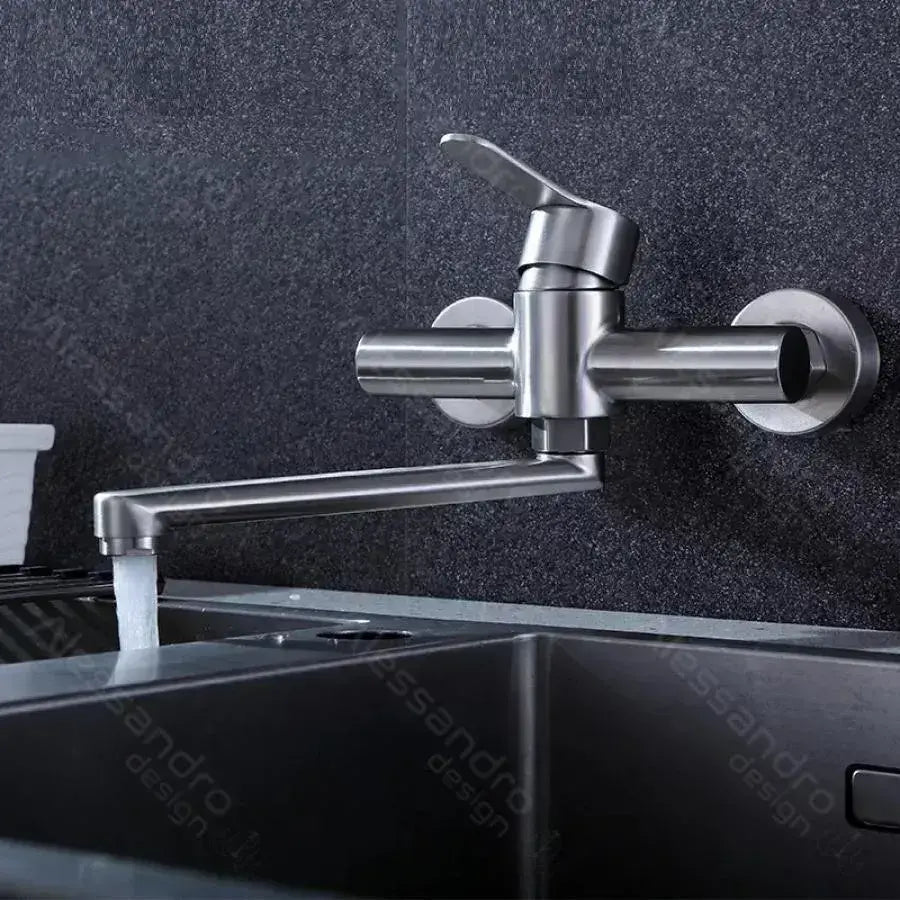 Kuchyňská baterie, SUS304 Nerezová ocel, satén, CF037 Kuchyňská baterie Výchozí název Alessandro Design
