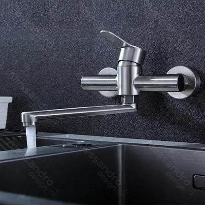 Kuchyňská baterie, SUS304 Nerezová ocel, satén, CF037 Kuchyňská baterie Výchozí název Alessandro Design