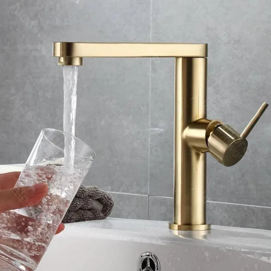 Umyvadlová baterie, sanitární mosaz, zlatá, 9107D Koupelnové baterie Výchozí název Alessandro Design