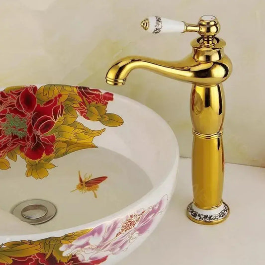 Umyvadlová baterie, sanitární mosaz, zlatá, CF/1008 Koupelnové baterie Výchozí název Alessandro Design