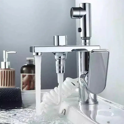 Multifunkční umyvadlová baterie s výsuvnou sprchou, lesklý chrom, moderní design Koupelnové baterie Výchozí název Alessandro Design