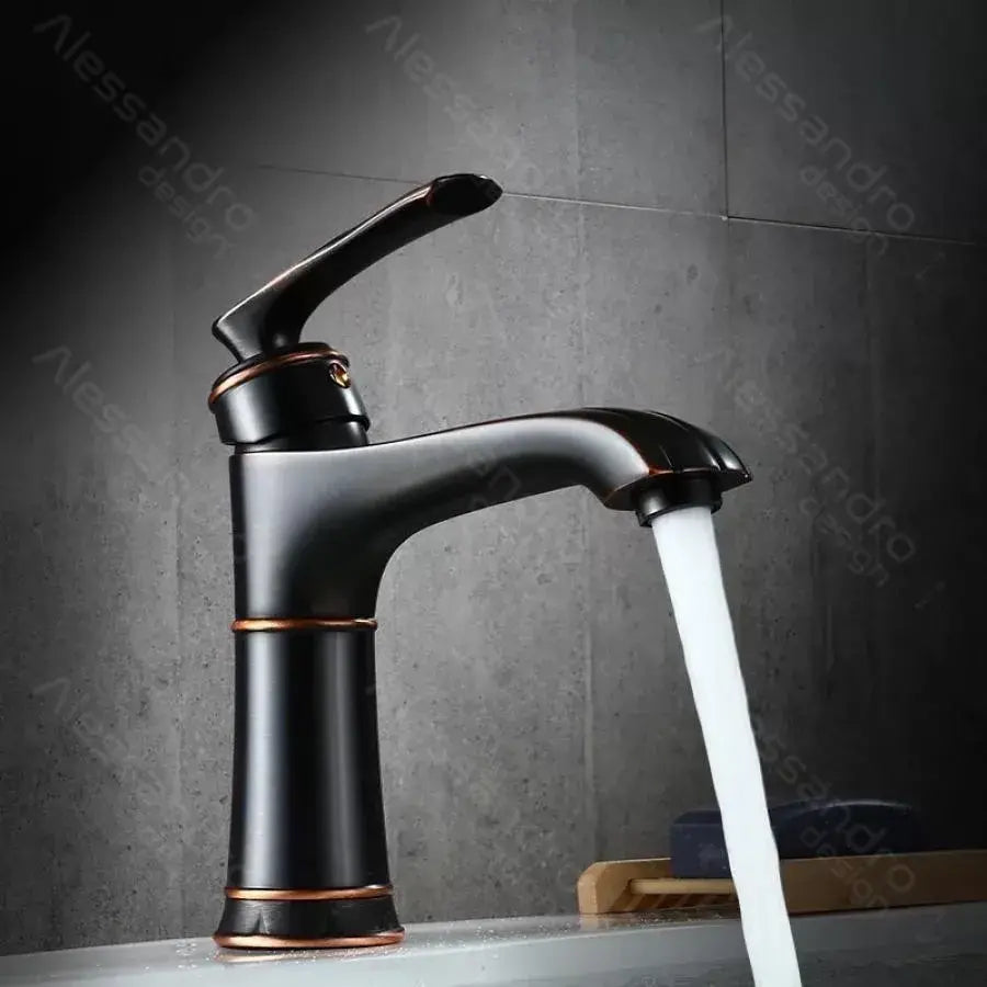 Dřezová baterie, kov, černá, OD01/B Koupelnové baterie Výchozí název Alessandro Design