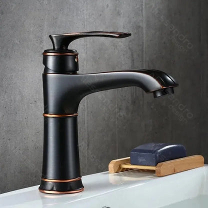 Dřezová baterie, kov, černá, OD01/B Koupelnové baterie Výchozí název Alessandro Design