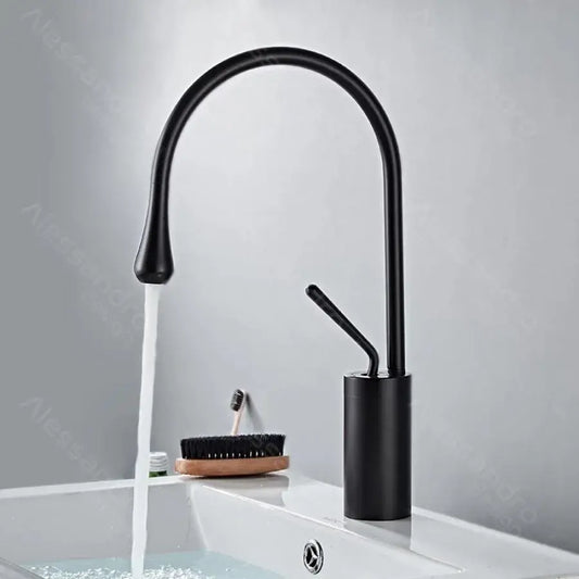 Umyvadlová baterie, sanitární mosaz, černá, WZY/327/B Koupelnové baterie Výchozí název Alessandro Design
