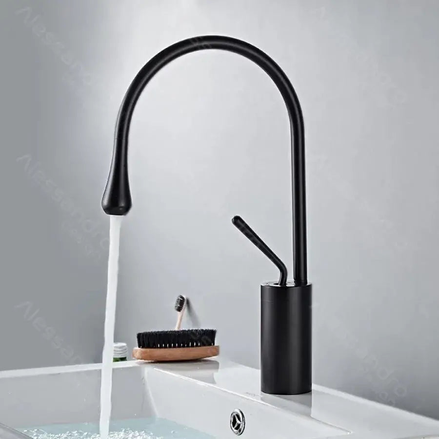 Umyvadlová baterie, sanitární mosaz, černá, WZY/327/B Koupelnové baterie Výchozí název Alessandro Design