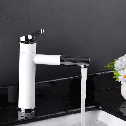 Umyvadlová baterie s výsuvnou sprchou, sanitární mosaz, bílá, WZX/2021 Koupelnové baterie Výchozí název Alessandro Design