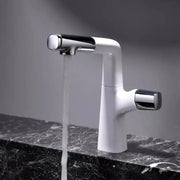 Umyvadlová baterie s výsuvnou sprchou, sanitární mosaz, chrom a bílá, MP016B/C Koupelnové baterie Výchozí název Alessandro Design