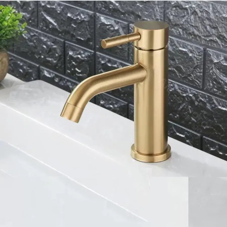 Dřezová baterie, SUS304 Nerezová ocel, Zlatá, N/MP0A1 Koupelnové baterie Výchozí název Alessandro Design